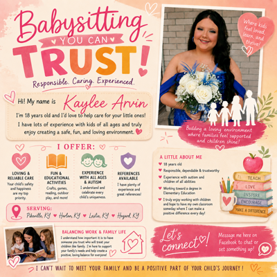 Kaylee A - Hazard Community & Technical College Babysitter